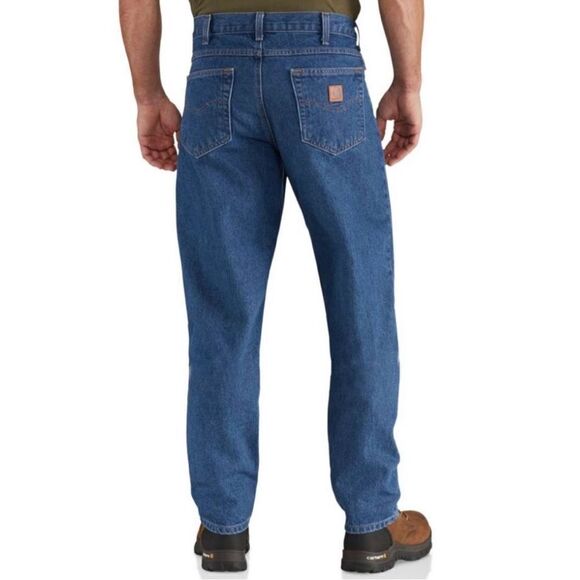 CARHARTT RELAXED FIT MEN'S DENIM BLUE JEANS MEDIUM WASH | SIZE 36 X 30 - Picture 1 of 9